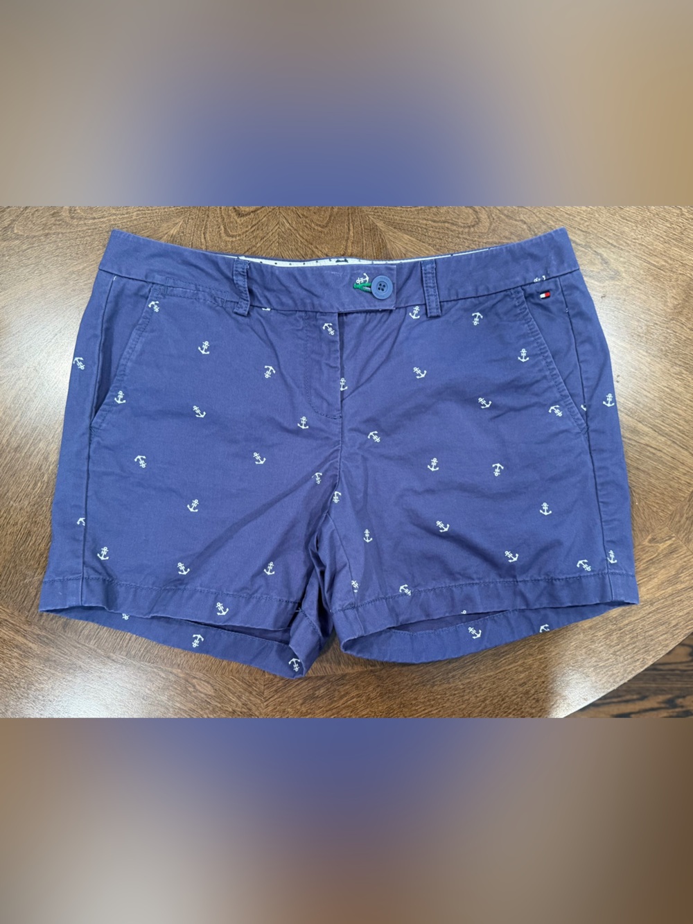 Tommy Hilfiger Women’s  Blue Anchor-Print Shorts - Size 10